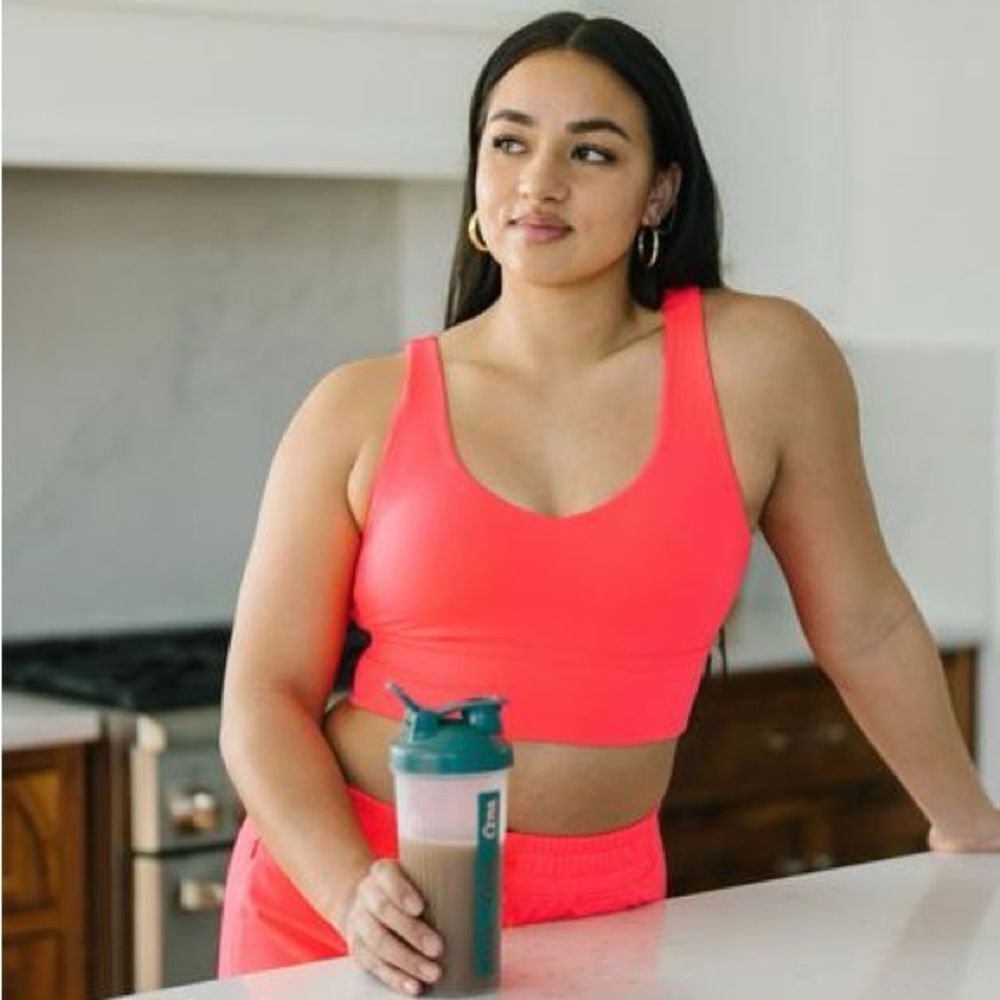 ZYIA Active Stronger Flamingo Neon Pink Workout Tank Top Bra